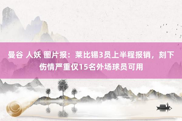 曼谷 人妖 图片报：莱比锡3员上半程报销，刻下伤情严重仅15名外场球员可用